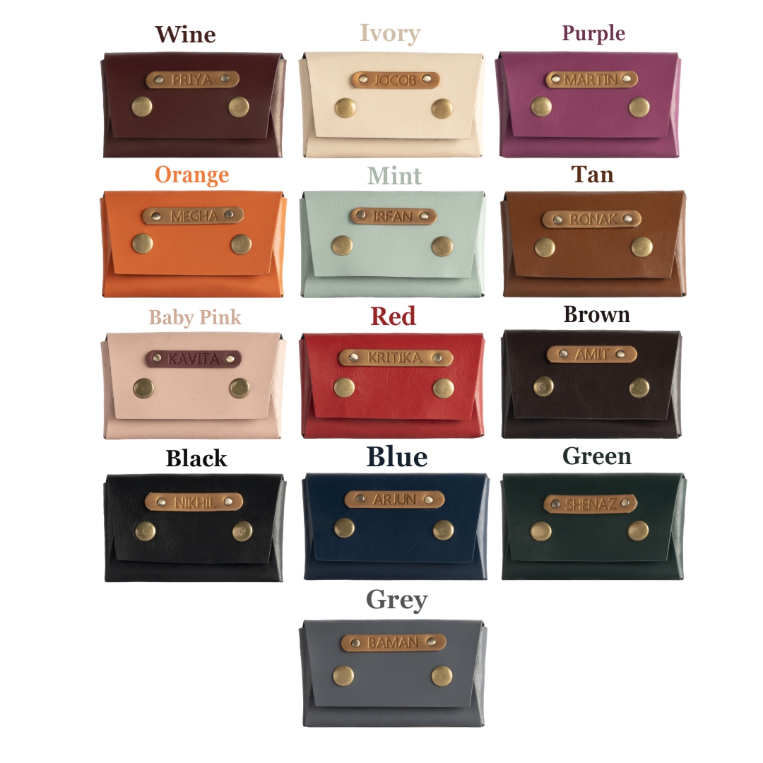 All colors vegan leather visiting card holders
